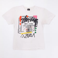 Unisex Stussy Worldwide White T-Shirt