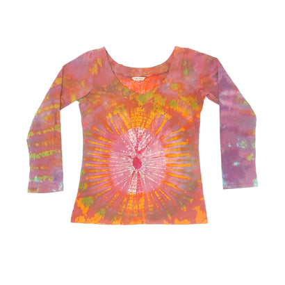 Women's Tie Dye Purple Orange T-Shirt
