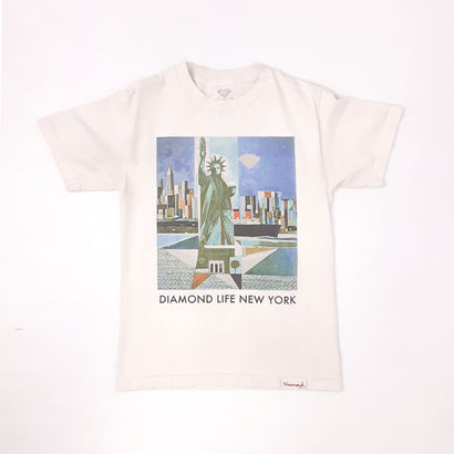 Men's Diamond Supply- Life New York White T-Shirt