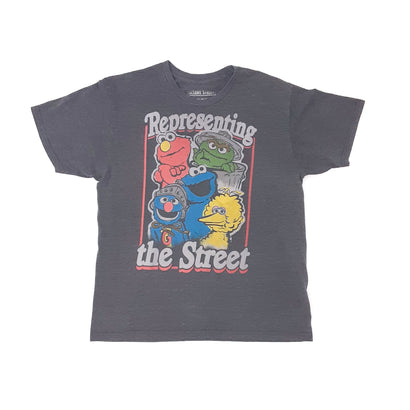 Men's Sesame Street Cast Representing the Street Black T-Shirt
