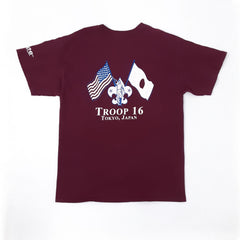 Men's Troop 16 Tokyo Japan Burgundy T-Shirt