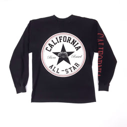 California All Star Born And Raised Long Sleeve Black T-Shirt