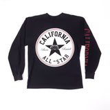 California All Star Born And Raised Long Sleeve Black T-Shirt