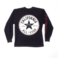 Men's California All Star Born Raised Long Sleeve Black T-Shirt