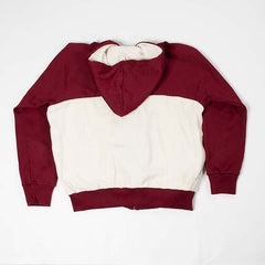 Unisex Vintage Adidas Maroon & Cream Zipper Hoodie