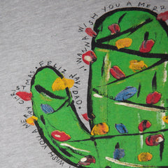 Unisex Cactus Christmas Tree Holiday Gray T-Shirt