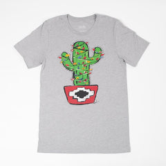 Unisex Cactus Christmas Tree Holiday Gray T-Shirt