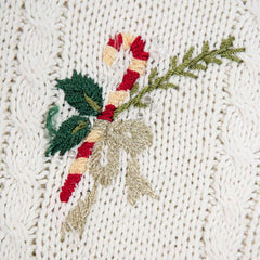 Women's Vintage Holiday Christmas Tree White Sweater