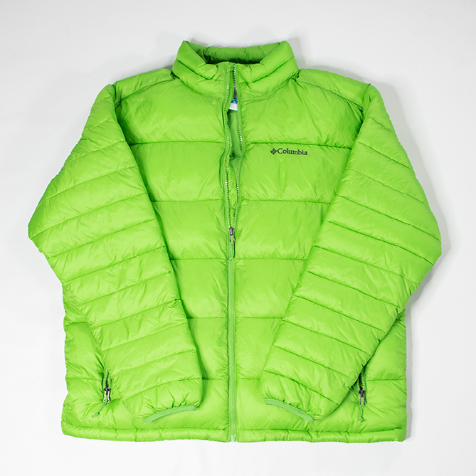 Men's Columbia Quilted Lime Green Zipper Jacket – MendedEarth