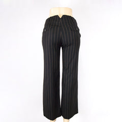 Women's Pinstripe Black Pants