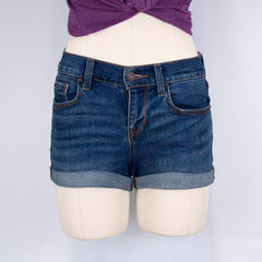 Women's Rolled Up Denim Blue Shorts