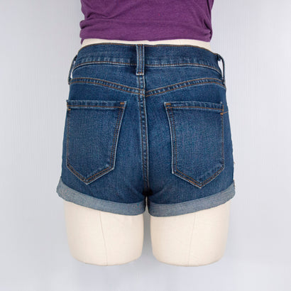 Women's Rolled Up Denim Blue Shorts