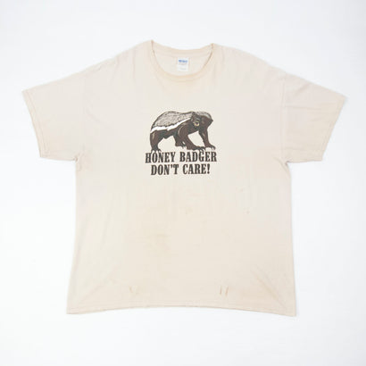 Men's Honey Badger Don't Care! Cream T-Shirt