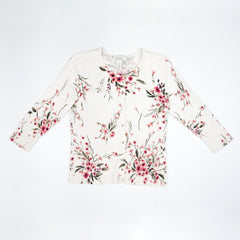 Women's Floral Print White Cardigan