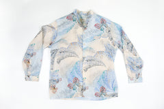 Men's Vintage Butterfly Print Button Down Multi-Colored Top