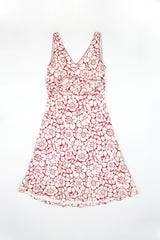 Women's Red Floral Sleeveless Midi Dress