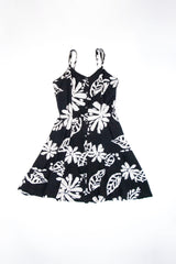 Women's Floral Print Black Sundress