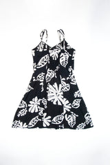 Women's Floral Print Black Sundress