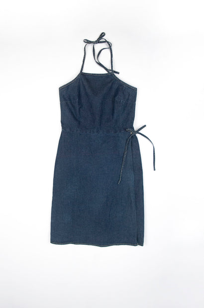 Women's Wrap Denim Blue Dress
