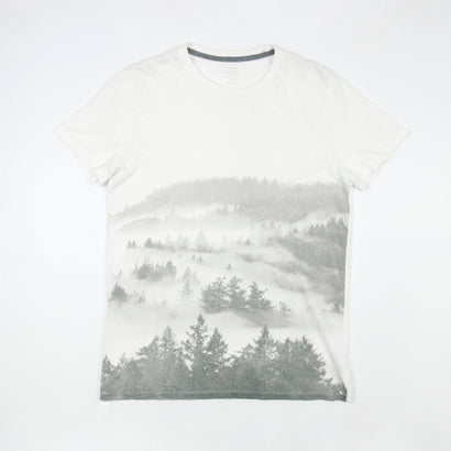 Men's Cloudy Tree-Scape White T-Shirt