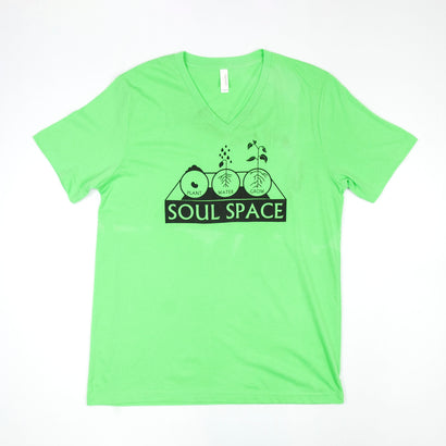 Men's Soul Space - Plant, Water, Grow Green V-Neck T-Shirt