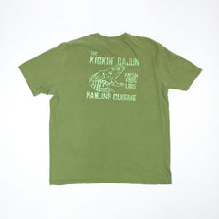 Men's Vintage The Kickin' Cajun - Fresh Frog Legs Nawlins Cuisine Green T-Shirt