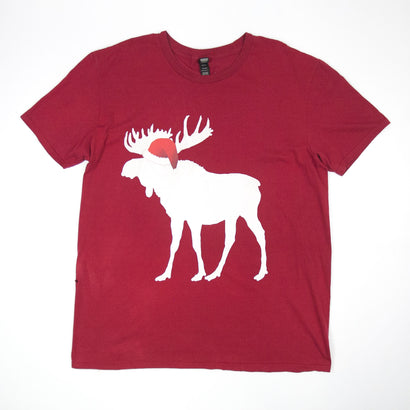 Men's Holiday Moose Burgundy T-Shirt