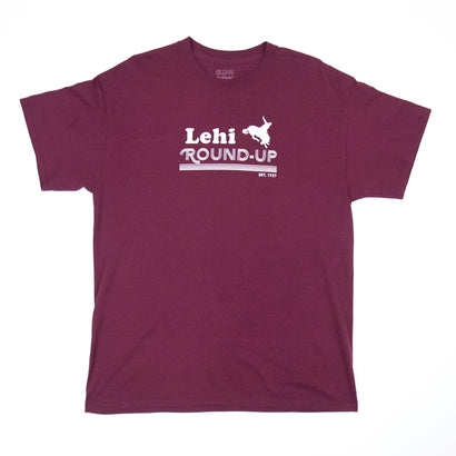 Men's Lehi Rodeo Round-Up - Est. 1937 Burgundy T-Shirt