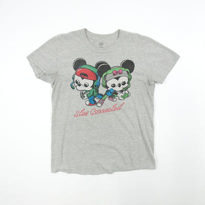 Men's Funko Mickey & Minnie - Gamers - Stay Connected Gray T-Shirt