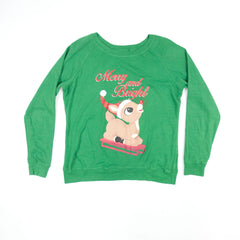 Unisex Rudolph the Red Nosed Reindeer - Merry and Bright Green Sweatshirt