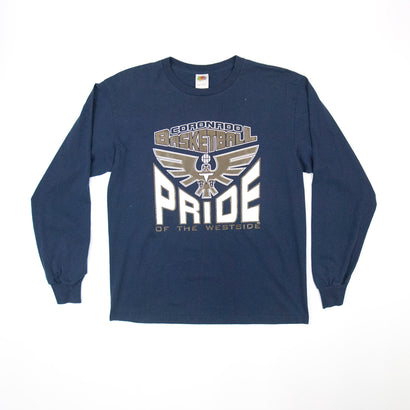 Men's Coronado Basketball Pride of the Westside Long Sleeve Navy T-Shirt