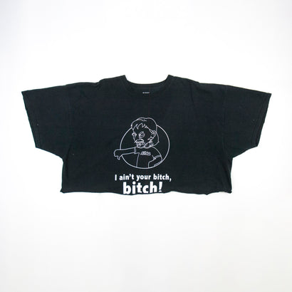 Unisex KLAQ - I Ain't Your Bitch, Bitch Black Crop Top T-shirt