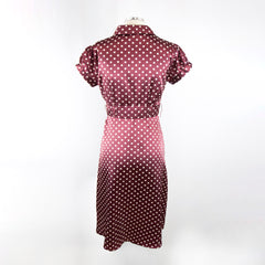 Women's Vintage Polka Dot Burgundy Dress