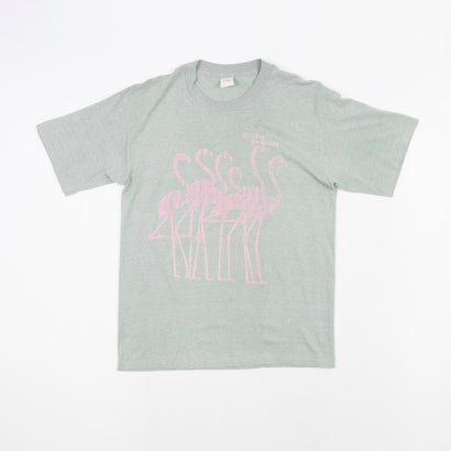 Unisex Vintage - Flamingos South of the Border Gray T-Shirt