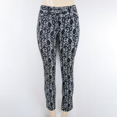 Women's Floral Print Black Pants