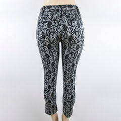 Women's Floral Print Black Pants