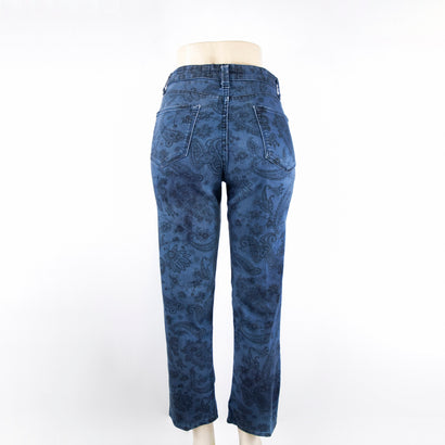 Women's Denim Paisley Print Blue Jeans