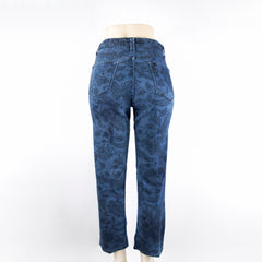 Women's Denim Paisley Print Blue Jeans