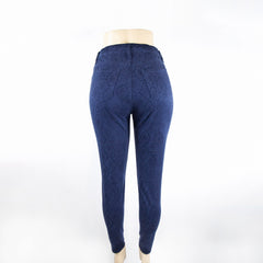 Women's Snake Print Blue Pants