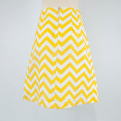 Women's A-Line Chevron Yellow Skirt