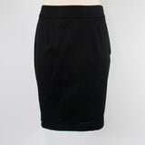 Women's Pleated Back Detail Black Skirt