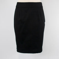 Women's Pleated Back Detail Black Skirt