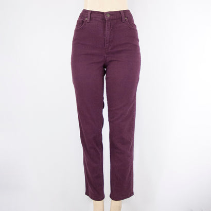 Women's Denim High Waist Burgundy Jeans