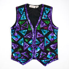 Women's Vintage Sequins Multicolored Vest