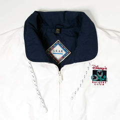 Unisex Vintage Disney's Racquet Club Embroidered White Windbreaker Zipper Jacket