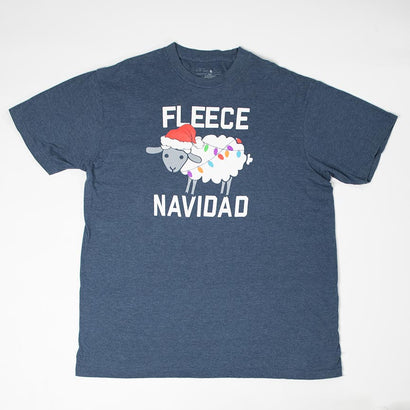 Men's Holiday Fleece Navidad Lamb Blue T-Shirt