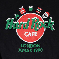 Unisex Vintage 1990 Xmas Hard Rock Cafe Black Sweatshirt