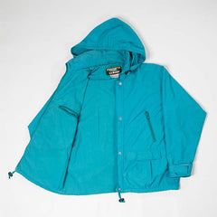 Women's Vintage L.L. Bean Teal Hooded Zipper Jacket