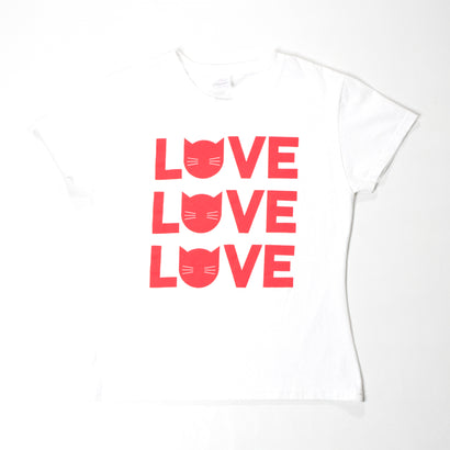 Women's Love Love Love Cats White T-Shirt