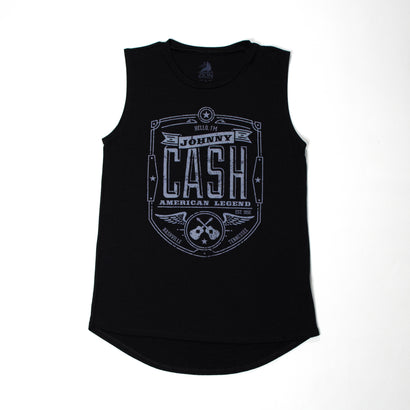 Women's Johnny Cash American Legend Black Tank Top